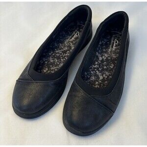 CLARKS Cloudsteppers Breeze Ayla Round Toe Slip On Flats Women 6.5 Cushioned